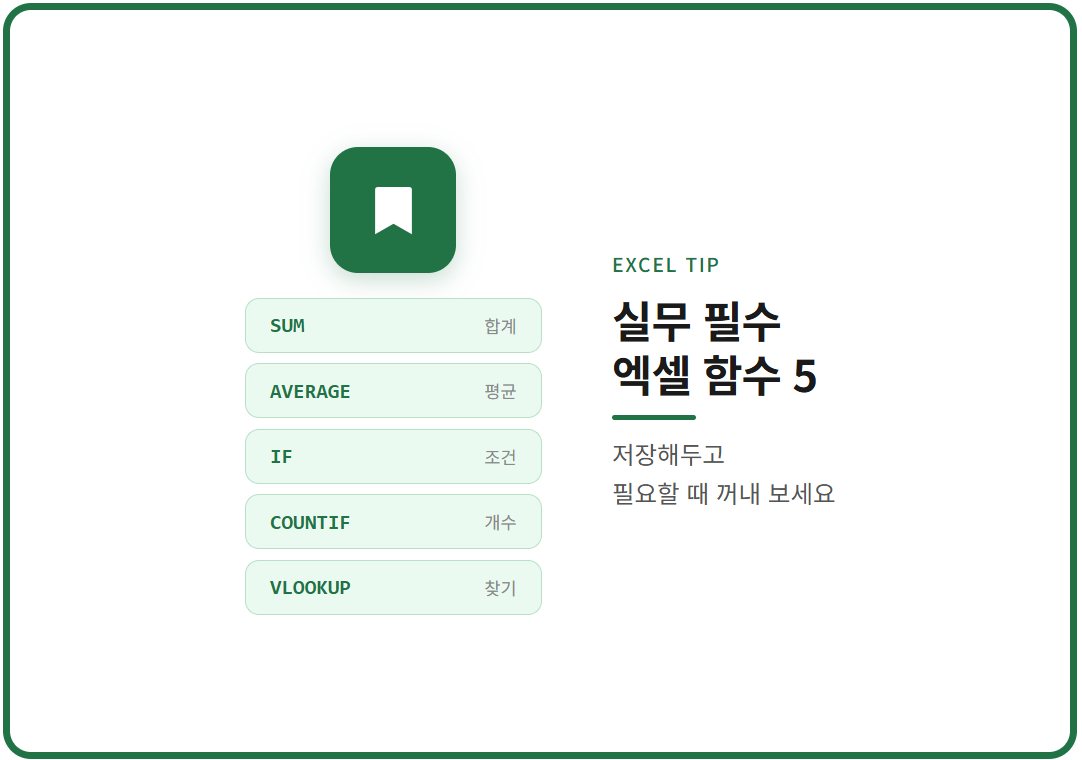 엑셀 함수 모음